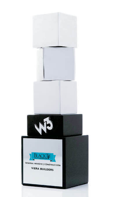 Black Tie Wins Silver W3 Award for Viera Builders Website!
